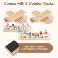 Mexican Train Dominoes Set with Numbers and 4 Wooden Trays/Racks - D15 Numbers 8 Players - image 2