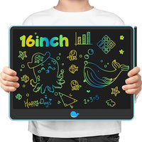 Hockvill LCD Writing Tablet for Kids 16 Inch, Toys for Girls Boys Drawing Pad for 3 4 5 6 7 8 Year Old Kid, Toddler Magnetic Doodle Board Travel Essentials Christmas Birthday for Children (Blue)