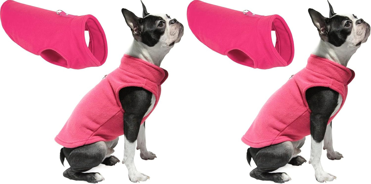 Gooby Fleece Vest Dog Sweater - Rosado / X-Small (Around 4-lb) (Pack of 2)