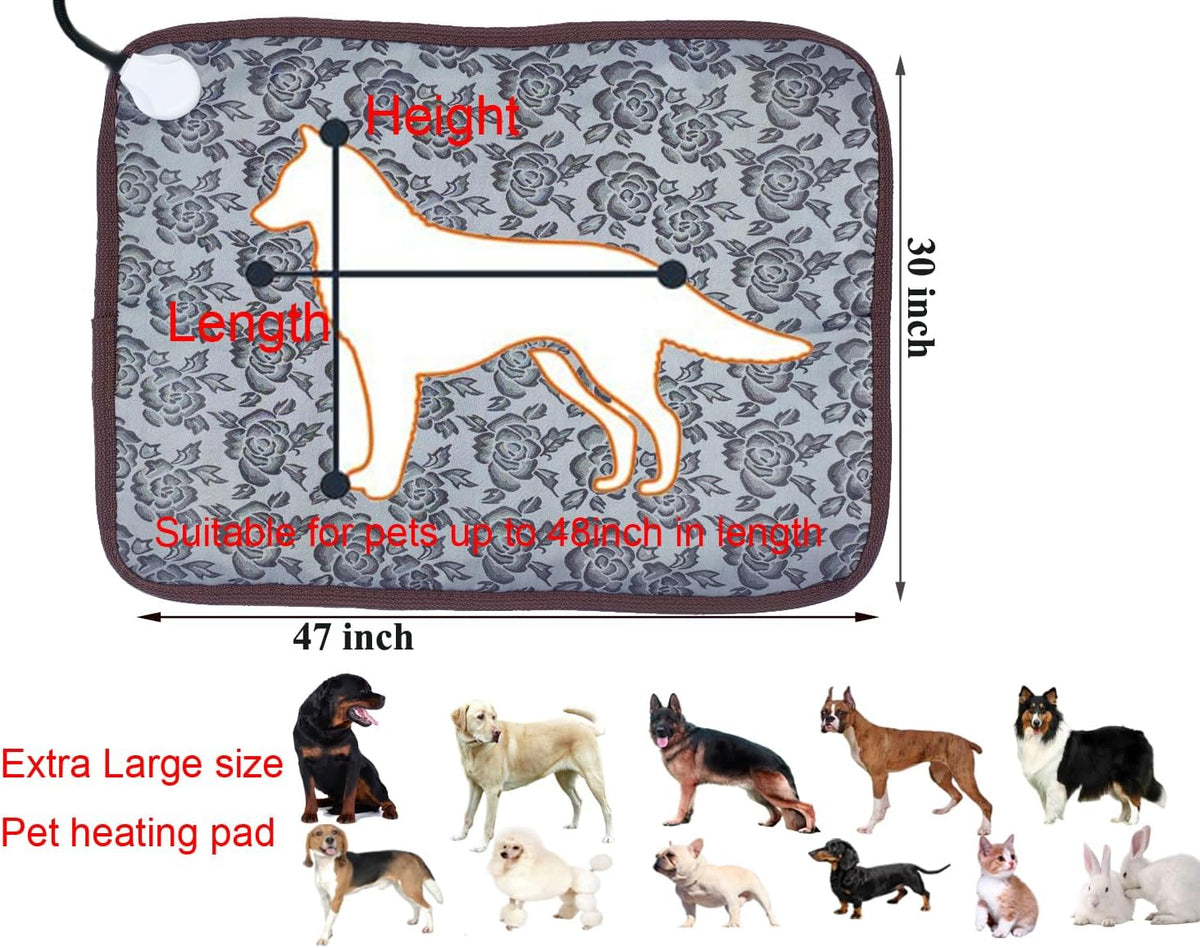 Extra Large Pet Heating Pad for Dogs - Rose / 47X30 inch - image 2