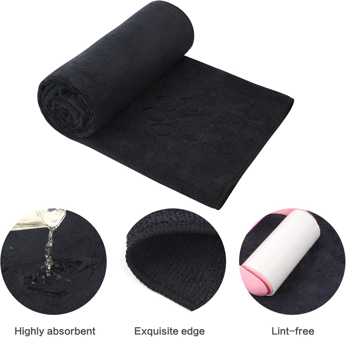 KinHwa Dog Towels for Drying Dogs - 30inchx50inch / Black - image 4