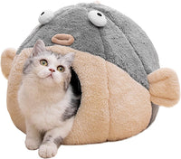 Cat Beds for Indoor Cats-Cat Bed Cave - L / Grey