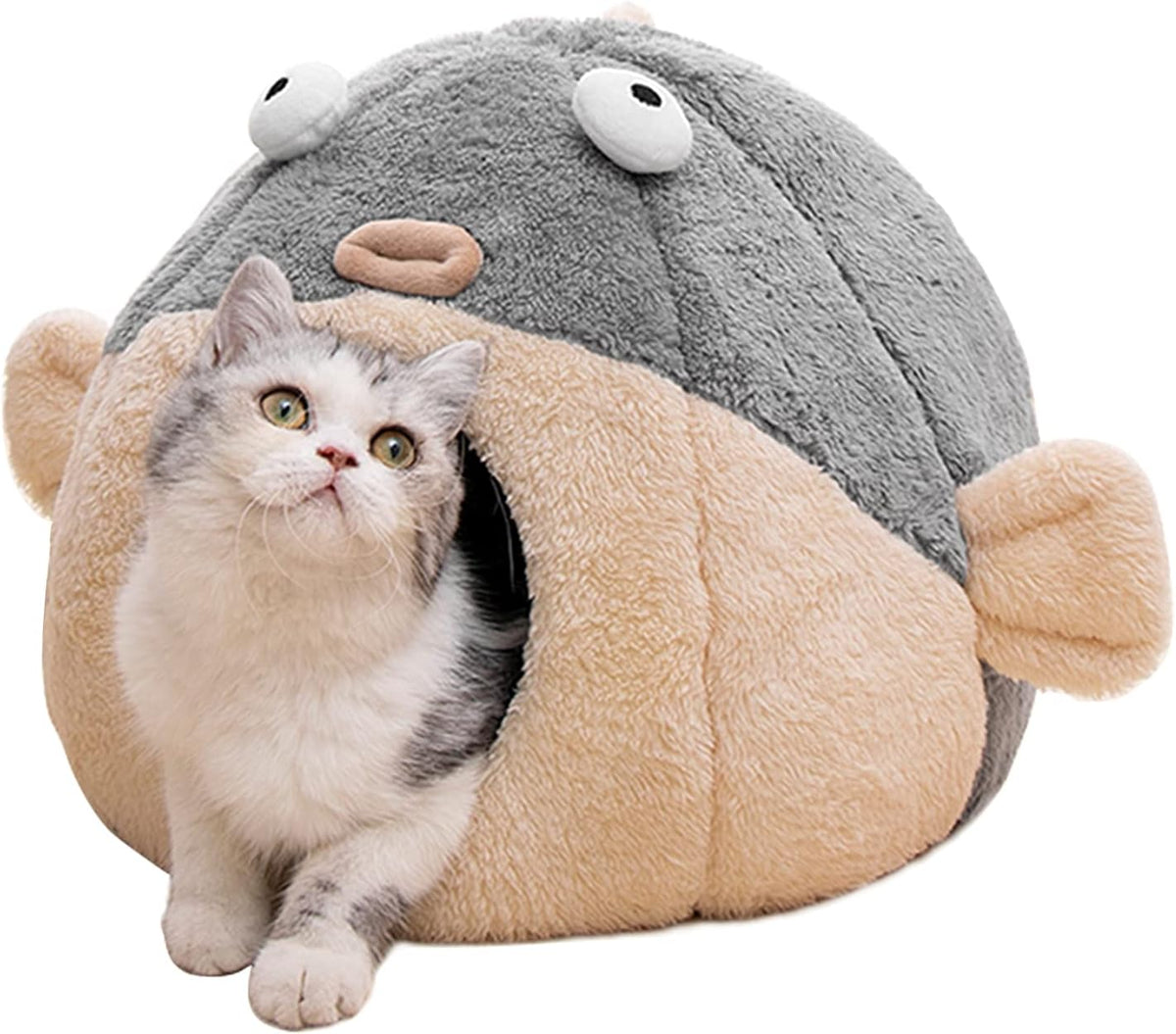 Cat Beds for Indoor Cats-Cat Bed Cave - L / Grey