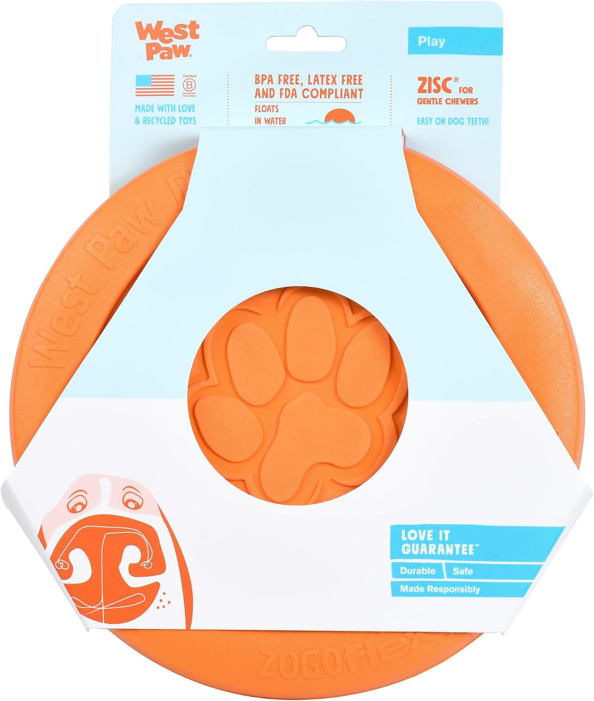 WEST PAW Zisc High-Flying Disc Dog Toy - Large / Tangerine / 1 - image 2