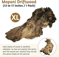 kathson Large Natural Aquarium Driftwood Reptiles Branches Terrarium Ornament Sinkable Wood Decor Trunk Fish Tank Log Habitat Decoration (13"-17")