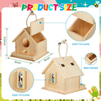 Liliful wooden DIY birdhouse kit for kids, 2 sets with paints and brushes - view 2