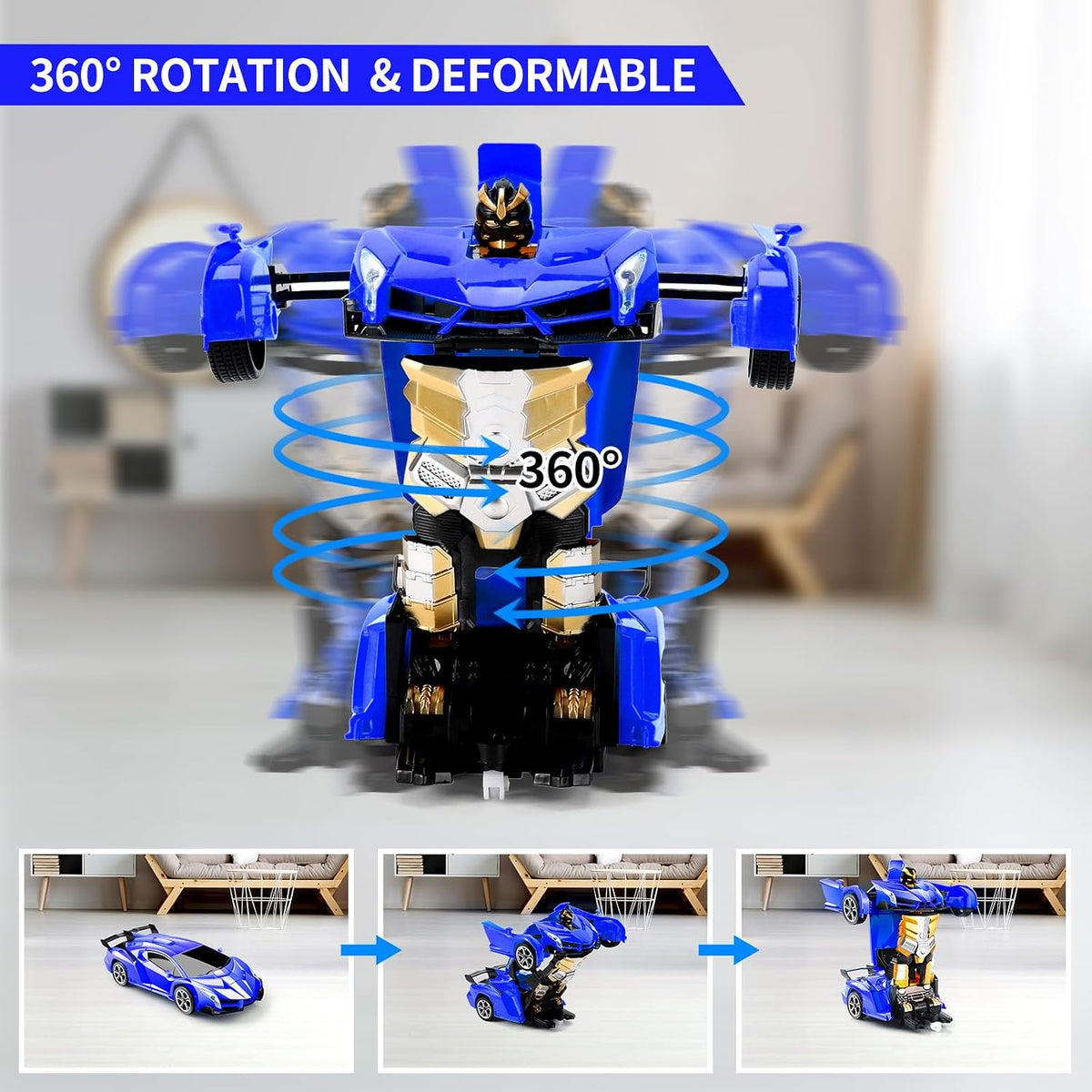 Blackma Transform Rc Cars for Boys 4-7 8-12 - Blue - image 4