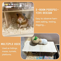 Wooden Hamsters 2-Chamber Hideout-Tunnel Multi Chamber Exploring Toy - XL - image 4
