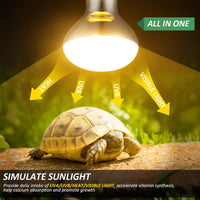 MIXJOY 100W Reptile Heat Lamp Bulb Full Spectrum UVA UVB Sun Light - 2 Count (Pack of 1) - image 2