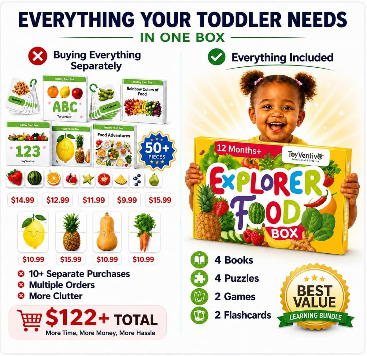 TOYVENTIVE learning toys set for 2 year olds with books, puzzles and matching games - view 13
