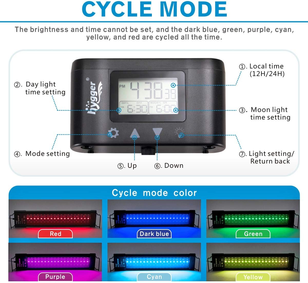 hygger Aquarium Programmable LED Light - 26W - 18in~24in - image 2