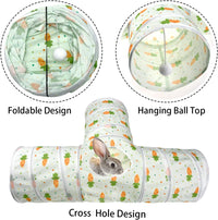 Bunny Rabbit Tunnels Rabbit Cat 3 Way Collapsible Tunnel with Cute - T Shape - image 4