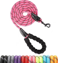 Rttochfy Rope Dog Leash 2/4/5/6/8/10 FT with Comfortable Padded - XL (1/2'' x 6 FT) / Pink