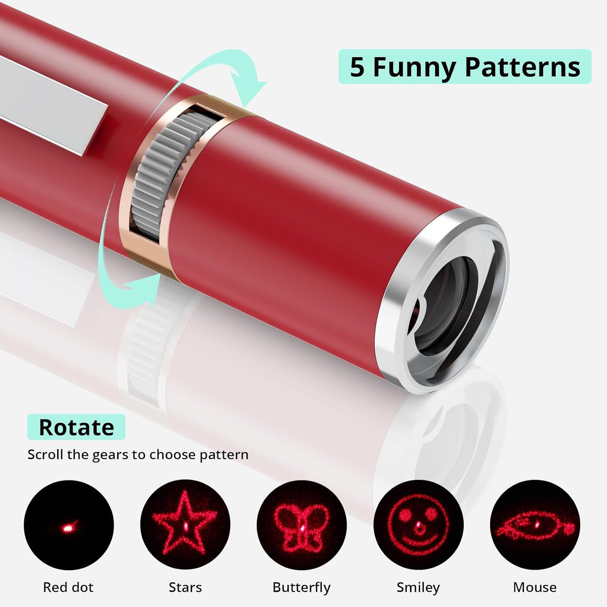 TBTeek Cat Toys, with Metal Case, Rechargeable - Red / Red Light - image 4