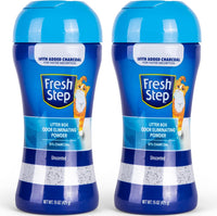 Fresh Step Charcoal Odor Eliminating Cat Litter Box Powder - Unscented / 15 Ounce (Pack of 2)