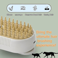 Cat Steam Brush for Shedding, 4 in 1 Rechargeable Pet Steam Brush for Dogs and Cats, Anti-Static, Massage, Cleaning, Shedding & Combing All In One! (White)