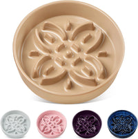 vancasso Ceramic Slow Feeder Dog Bowls - S-0.6 Cups / Brown