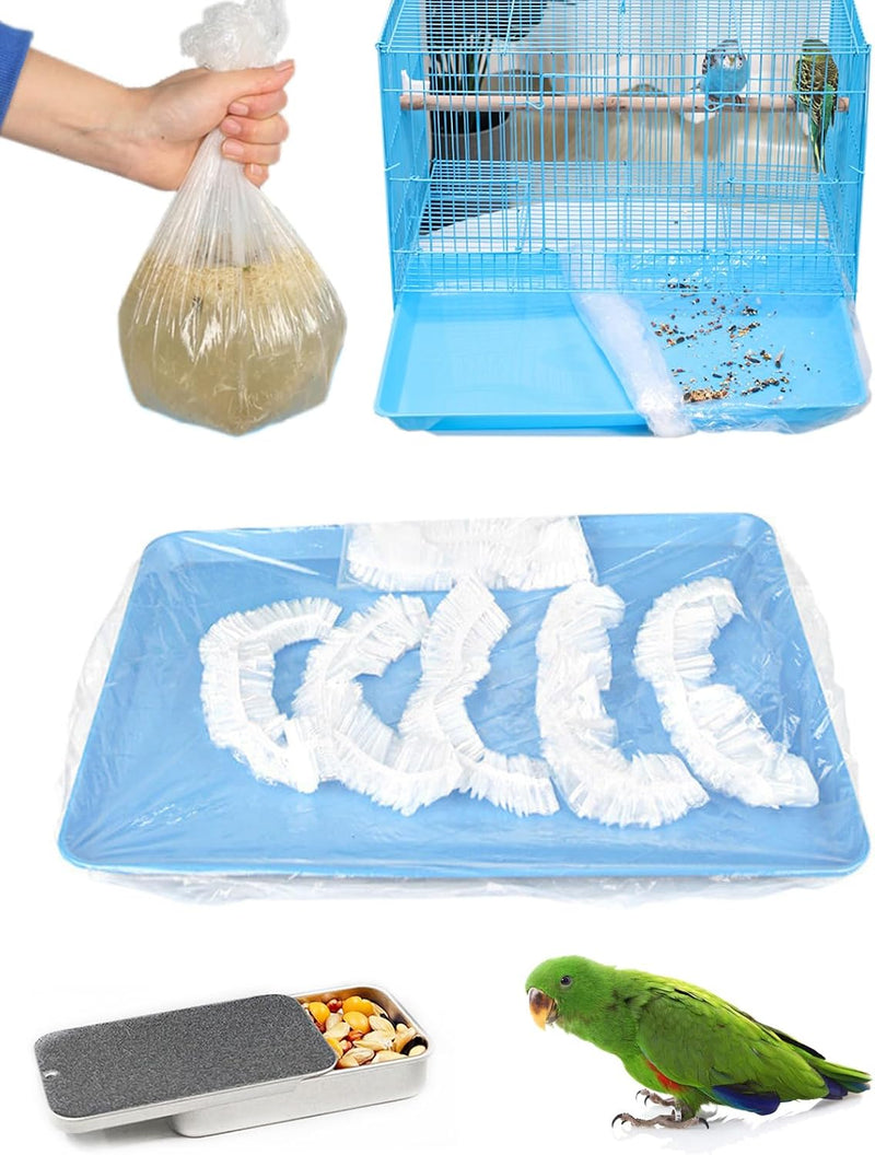 Disposable Bird Cage Liners Clear Plastic Parakeet Cage Liner Bag - 26'' X 18'' / 50PCS
