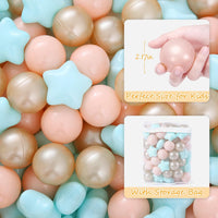 Realhaha Ball Pit Balls Star Shapes Plasticballs for Ballpit Playpen – Fun for Kids & Family - Orange Pink Green Brown / 100 - image 4