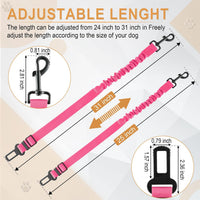 Dog Seat Belt for Car, Retractable Pet Safety Harness - Pink-2PCS - image 3
