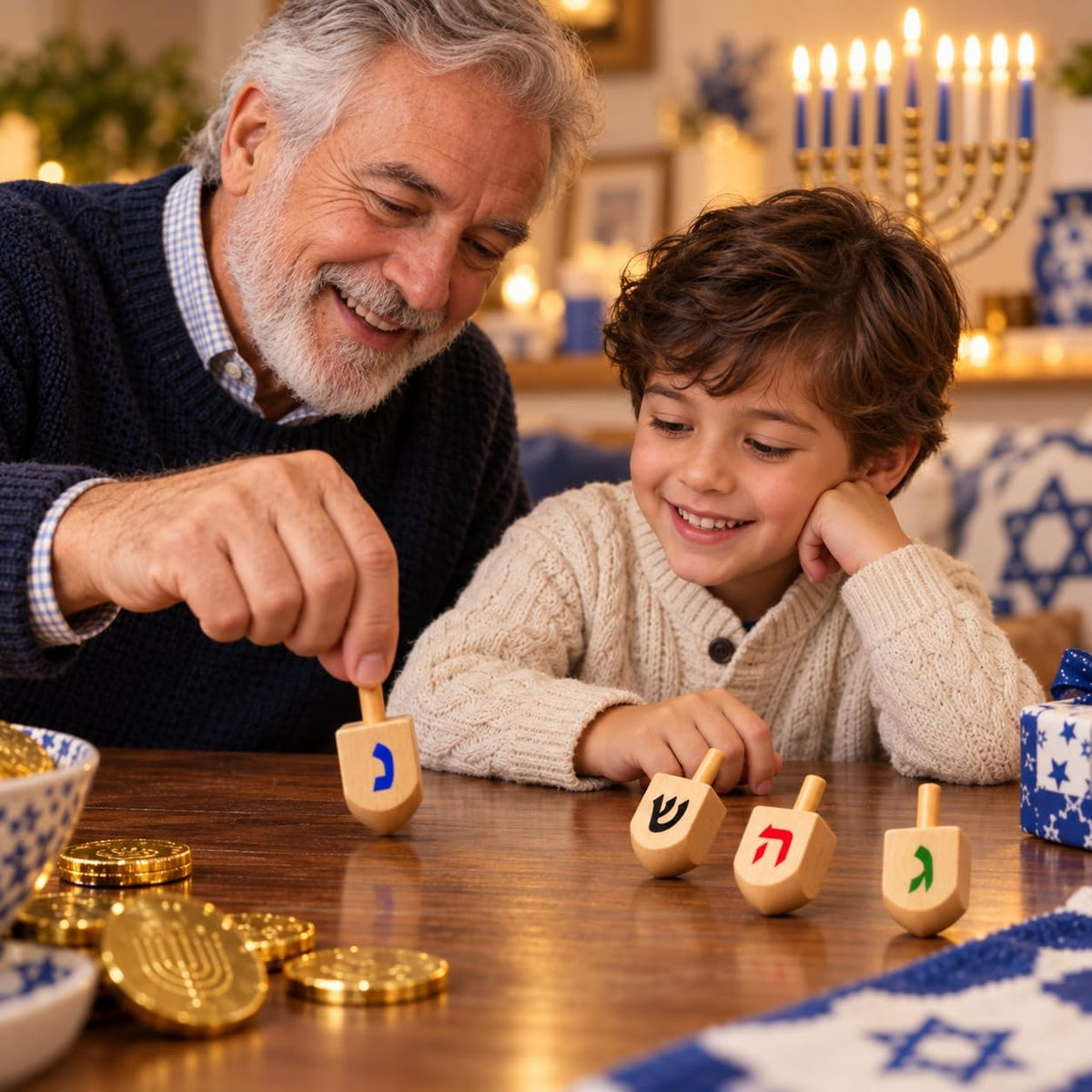 10-Pack Natural Wood Dreidels Hanukkah Draydel with English - 50-Pack - image 3