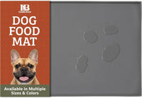 Leash Boss Rectangular Silicone Pet Feeding Mat, Raised Edge - 25"L x 17"W / Grey
