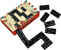 Offelec Double Six Dominoes Set - Double 6 Black Dominoes