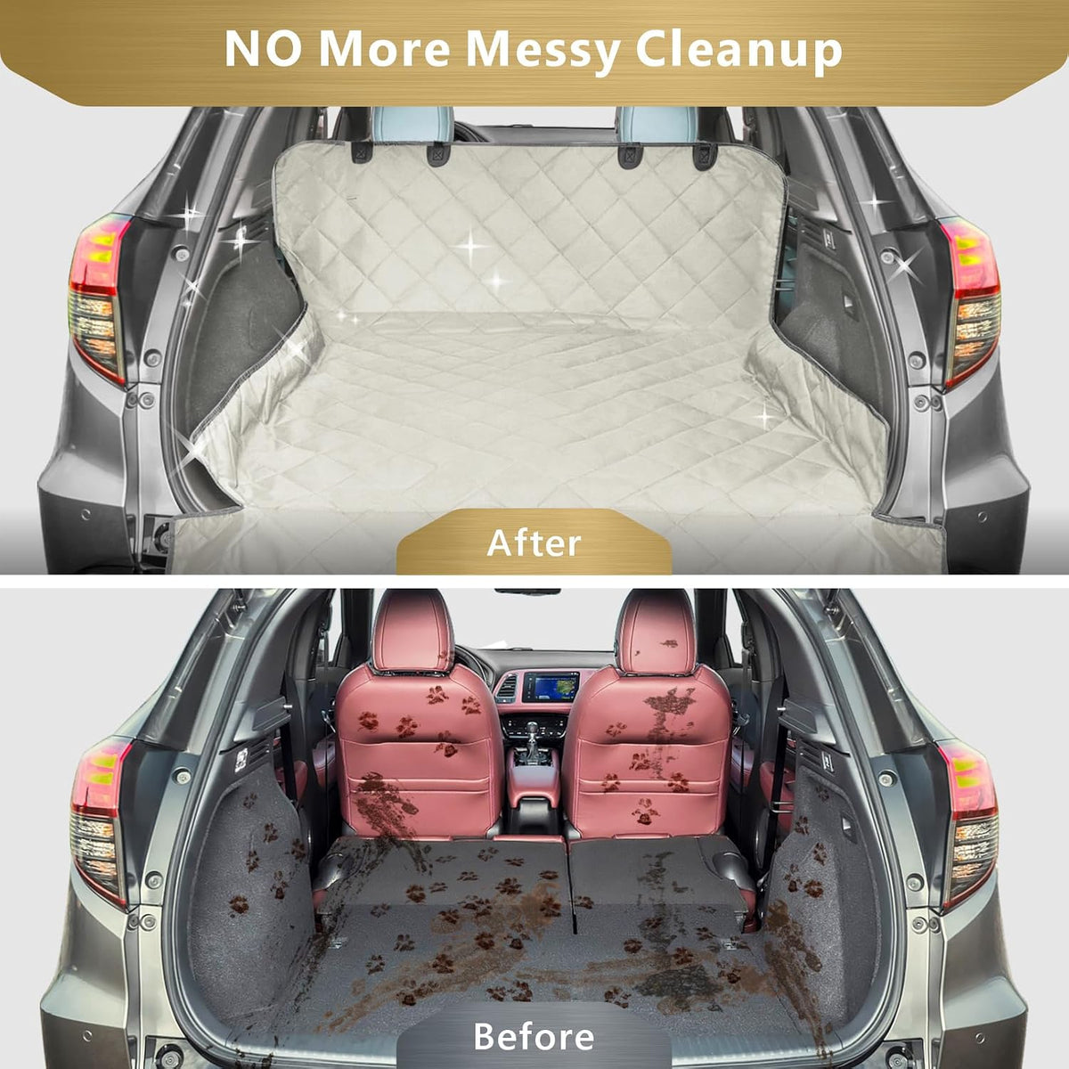SUV Cargo Liner for Dogs - Trunk Cover for SUV with Bumper Flap Protector – Essentials for Dogs - Beige / Standard: 55" x 91" - image 3