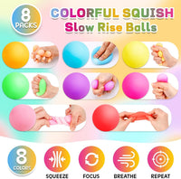 VISCOO 12 Pack Slow Rising Stress Cube - 2in 8p- 8 Colors - image 4