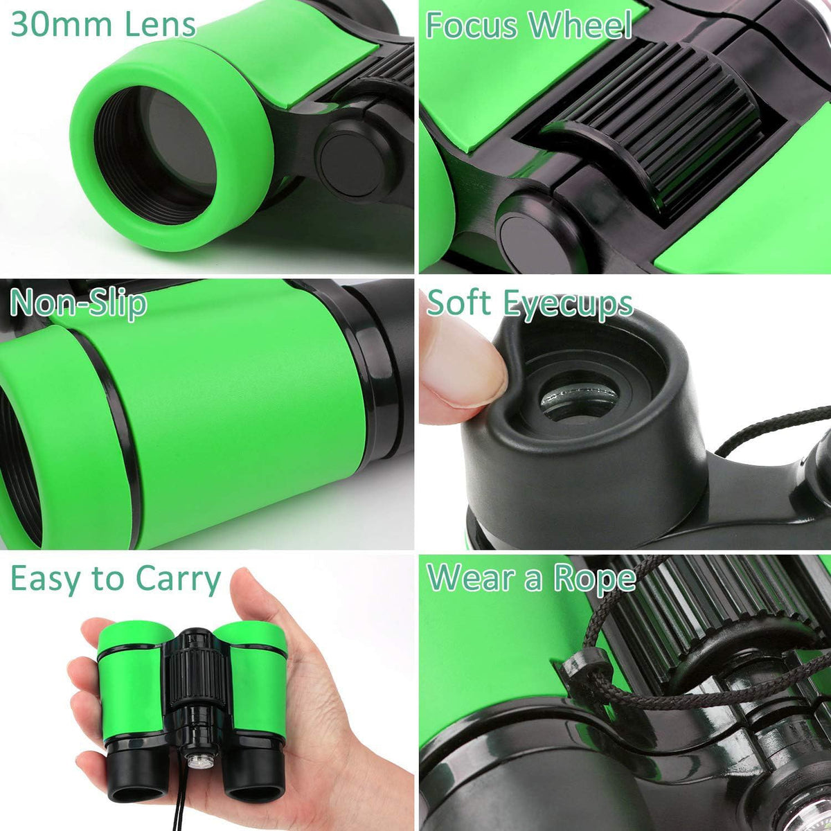 Scotamalone Kids Toy Binoculars Shock Proof for Age 3-12 Years Old - green / one pc (Pack of 1) - image 2