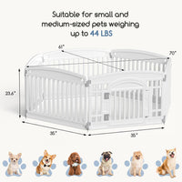 DUMOS Plastic Dog Playpen - White / 6 Panel / 24IN - image 2