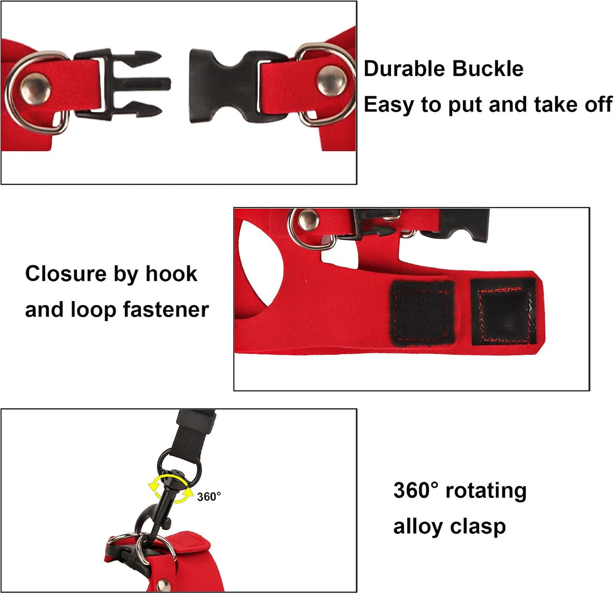 Bearded Dragon Harness Leash Set, 3 Size Lizard Harness - Red - image 4