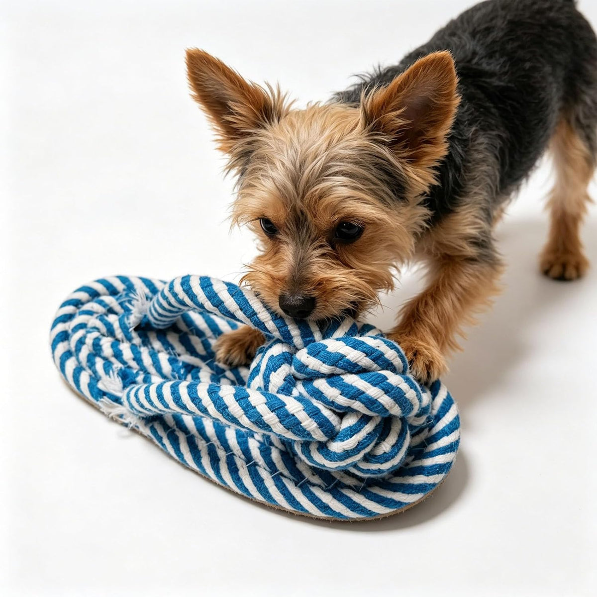 Dog Toys Puppy Teething Chew Toys 3 PCS - blue and white slippers - image 2