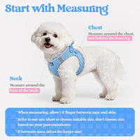 rabbitgoo Dog Harness Small Sized and Leash Set - Blue & Plaid Trim / Xxs (chest: 12.4 - 14.2") - image 2