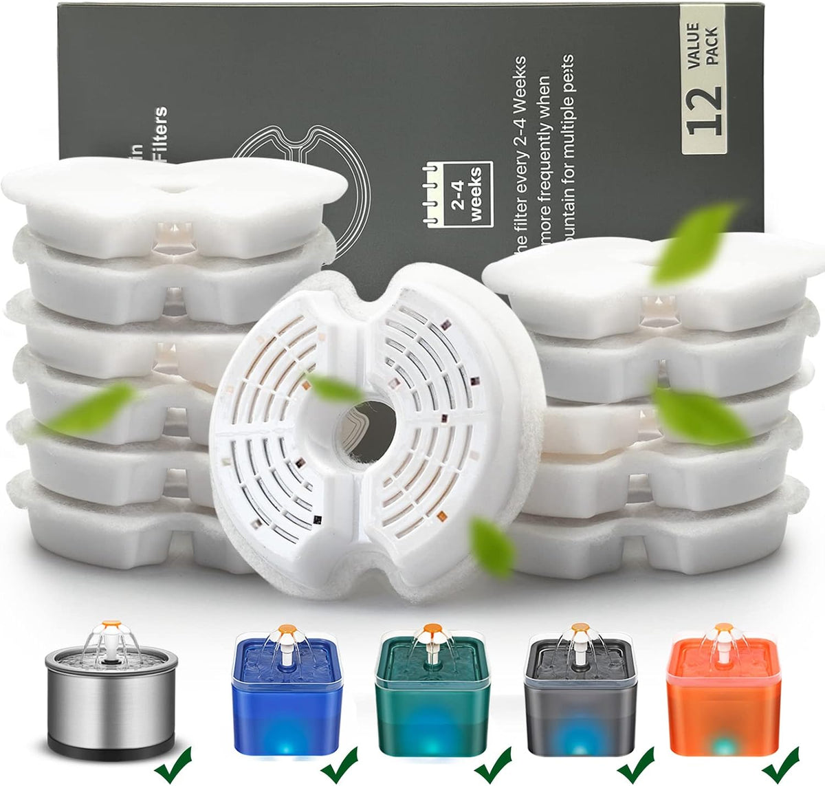 Cat Water Fountain Filter - Filter 12 pack
