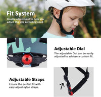 Kids Bike Helmet, Toddler Youth Helmet for Boys Girls, Ages 3-5 - Camouflage green / 50cm-57cm/19.7''-22.4'' - image 3
