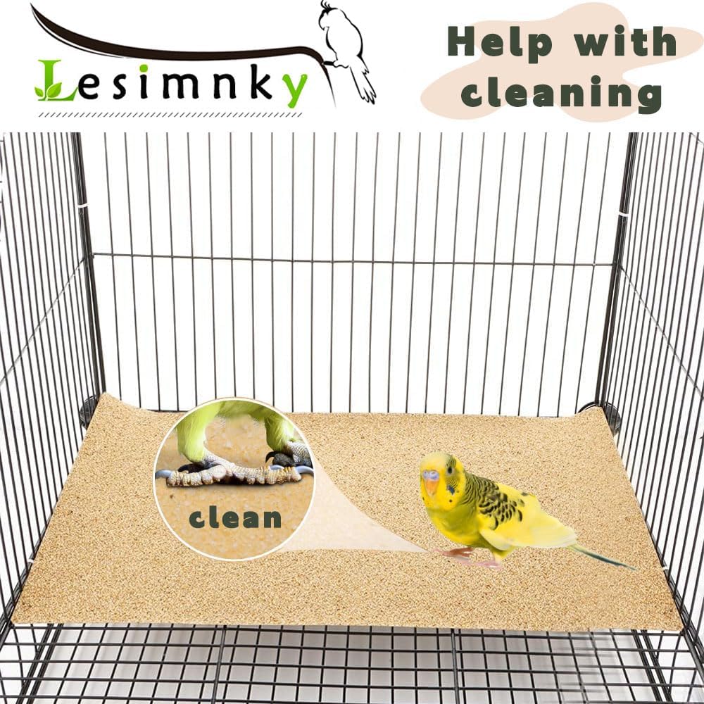 Bird Cage Liner 50-Pack 17” x 11” Gravel Paper Cuttable Pet Sandpaper - image 3