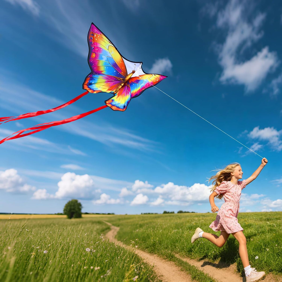 Xida Butterfly Kites for Kids and Adults Easy to Fly - Golden Neon - image 4