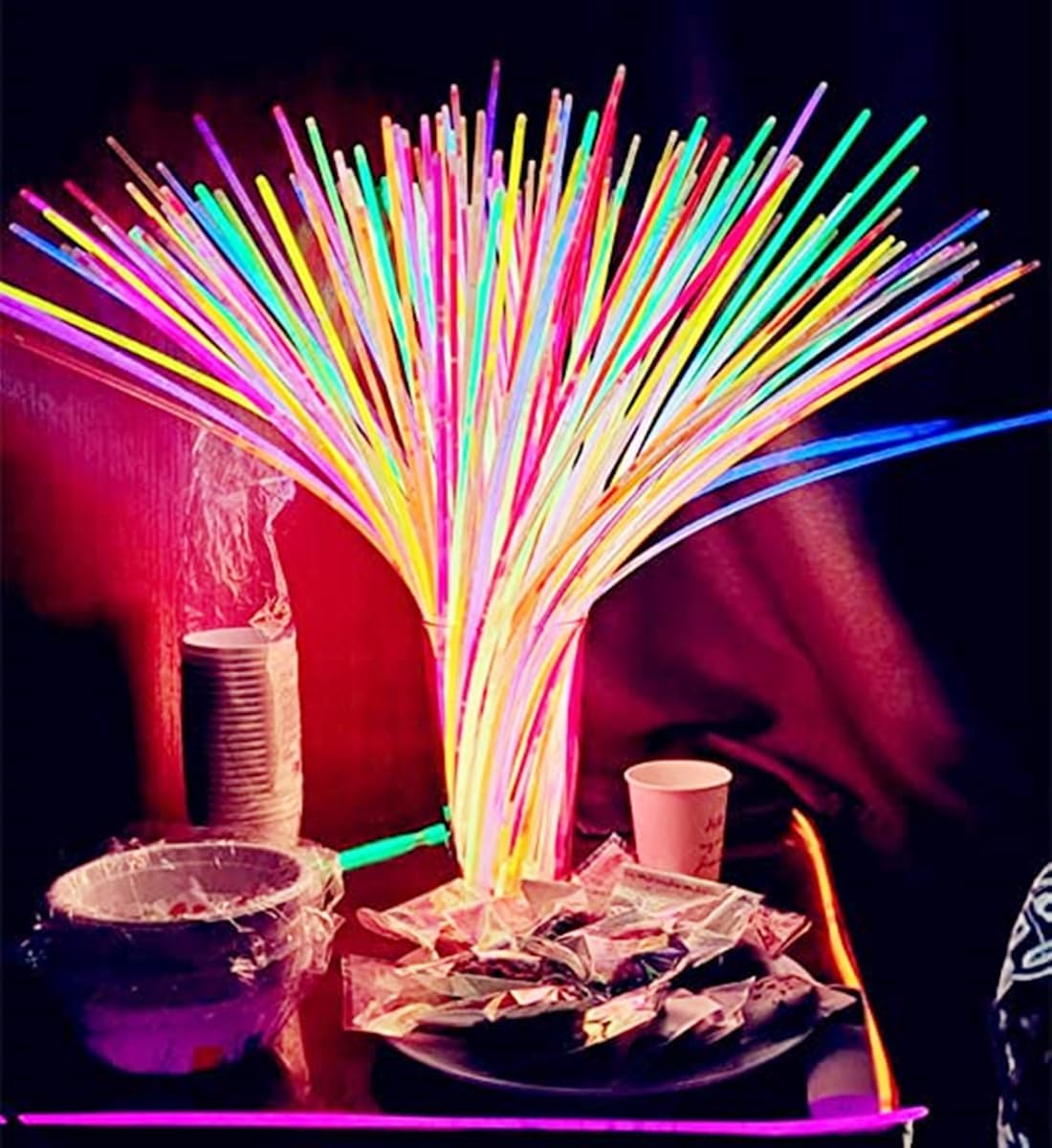 Glow Fever Glow Sticks Bulk 100ct 22'' Glow Necklaces with Connectors - Multi200 - image 2