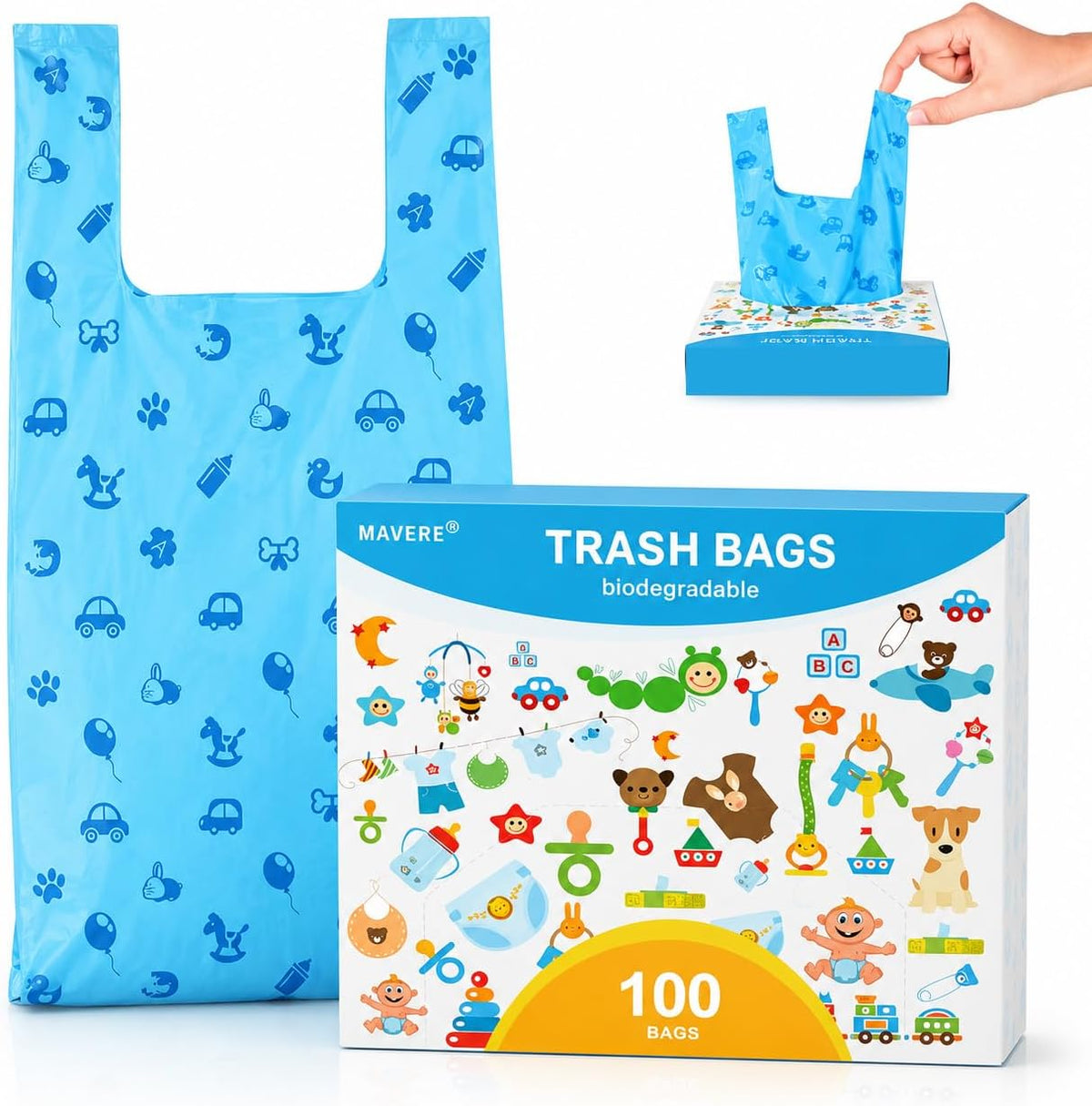 Odor Sealing Cat Litter Poop Clump Pick-Up Bags with Handles Scoop