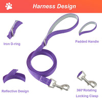 Hipubby Dog Harness Small Sized and Leash Set - Purple/White Trim / L (Chest: 18.8"-20.8") - image 4