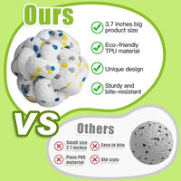 Upgrade Dog Balls Interactive Toys for Aggressive Chewers, Indestructible Tennis Durable Bouncy for Fetch Game, Lightweight Floating, White