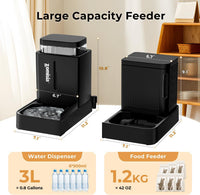 Automatic Cat Feeder, Gravity Cat Food Dispenser - 0.8 Gallon x 2 / Grey - image 3