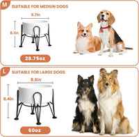 Elevated Dog Bowls, Ceramic Raised Dog Bowl Set with Anti-Slip and Non-Tip Metal Stand, 2 Pack Pet - White / 7.6 Cups | 2 Pack | For Large Dogs - image 3