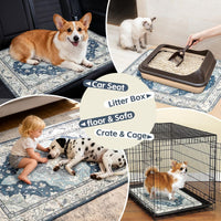 Washable Pee Pads for Dogs, Non-Slip Potty Pads - Navy & Ecru / 36"x36" (Pack of 2) - image 4