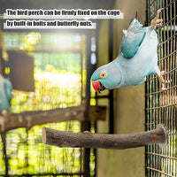 Natural Wood Bird Perches for Cage, Parrot Perch Stand & Platform, Bird Cage Accessories for Parakeets, Cockatiels, Conures, Lovebirds (Brown, Core Perch & Platform - 8PCS)