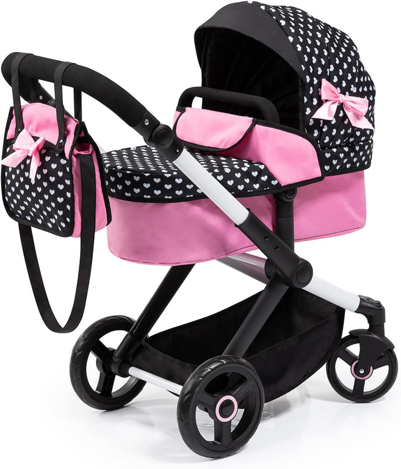 Bayer Pram Xeo Reborn Doll Stroller - Black, Pink