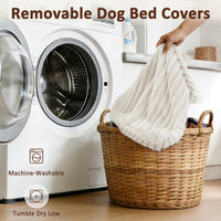 FURTIME Dog Beds Large Sized Dog, Washable Dog Bed for Crate - Cream / L(35"x23"x4") - image 4
