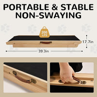 ABORON Dog Ramp,Adjustable Folding Pet Ramp for Bed,Couch,SUV - High Traction Portable Rubber Paw Ramps,Great for Small & Large Old Dogs & Cats, Supports up to 200 lbs