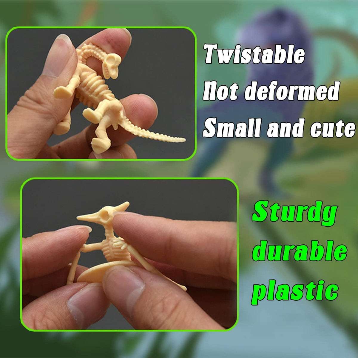 Qiuttnqn dinosaur fossil skeletons, 60 plastic dino bone figures in 12 styles - view 3